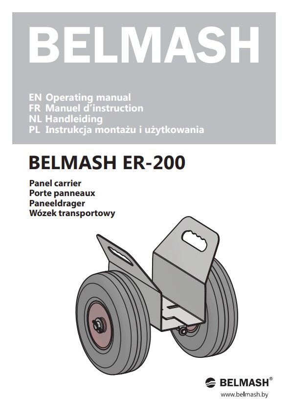 Operating instructions for ER-200 transport cart (EN, FR, NL, PL)